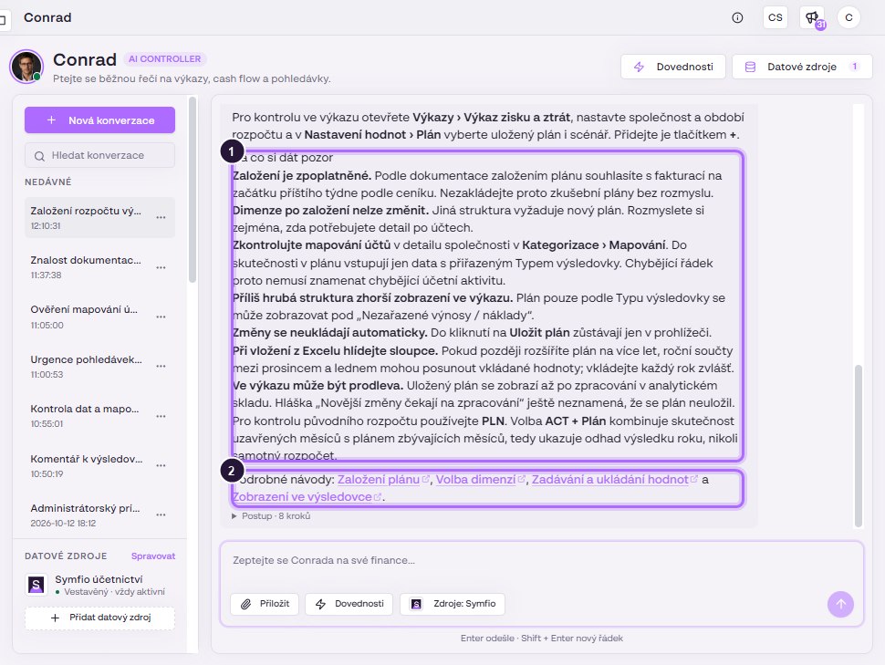 Konec odpovědi: na co si dát pozor a odkazy na návody v dokumentaci.